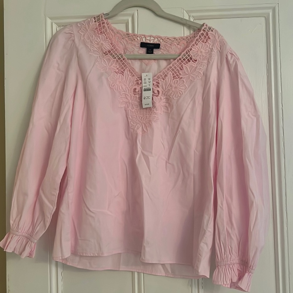 Jcrew light pink cotton blouse